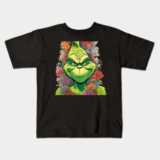 Flowery Grinch Kids T-Shirt